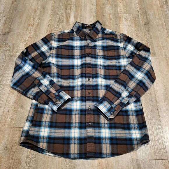 Eddie Bauer Plaid Flannel Long Sleeved Button Up Shirt Men's Size Large Tall - Picture 1 of 7